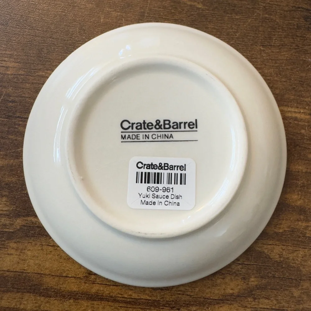 Crate & Barrel Yuki Blue and White Small Sauce Dish 4